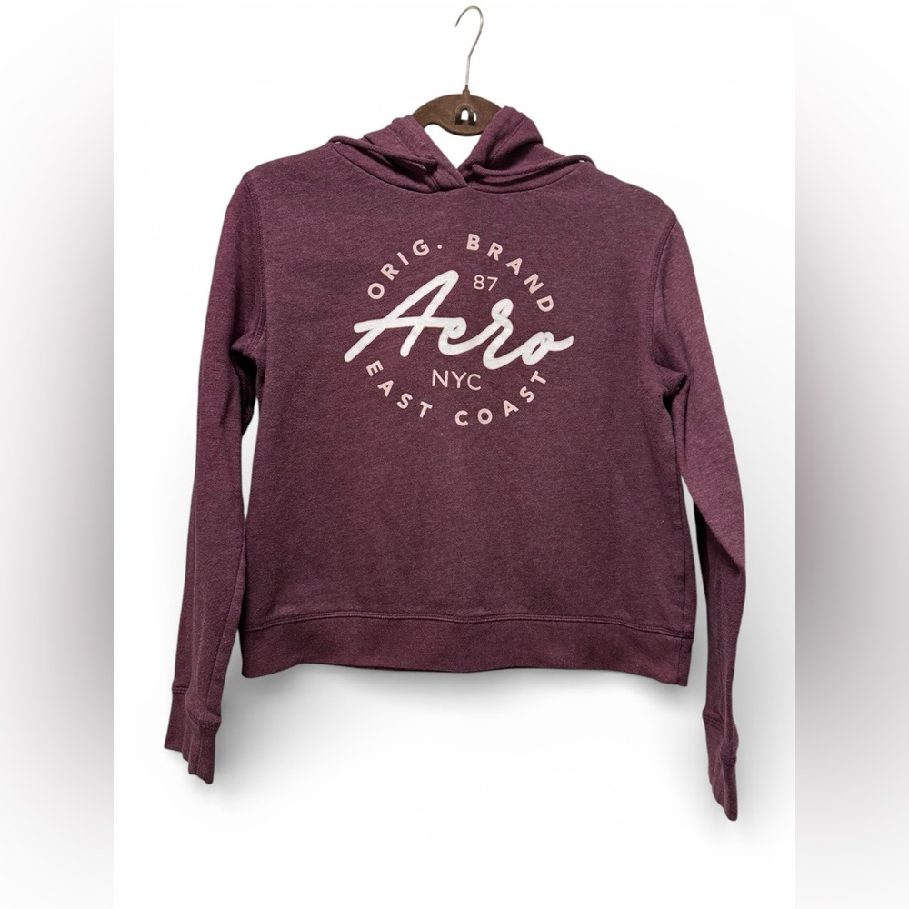 Aeropostale Aero NYC 87 Burgundy Hoodie Sweatshirt